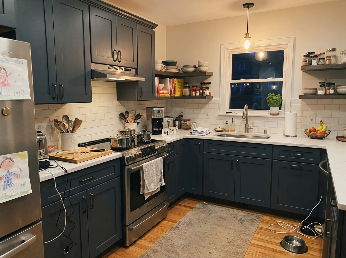 kitchen with Benjamin Moore Hale Navy
